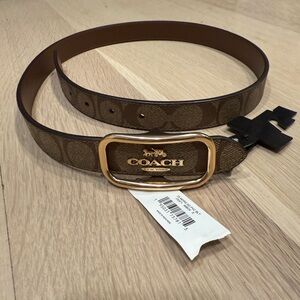 NWT Coach Morgan Belt - Brown Leather with Gold Buckle